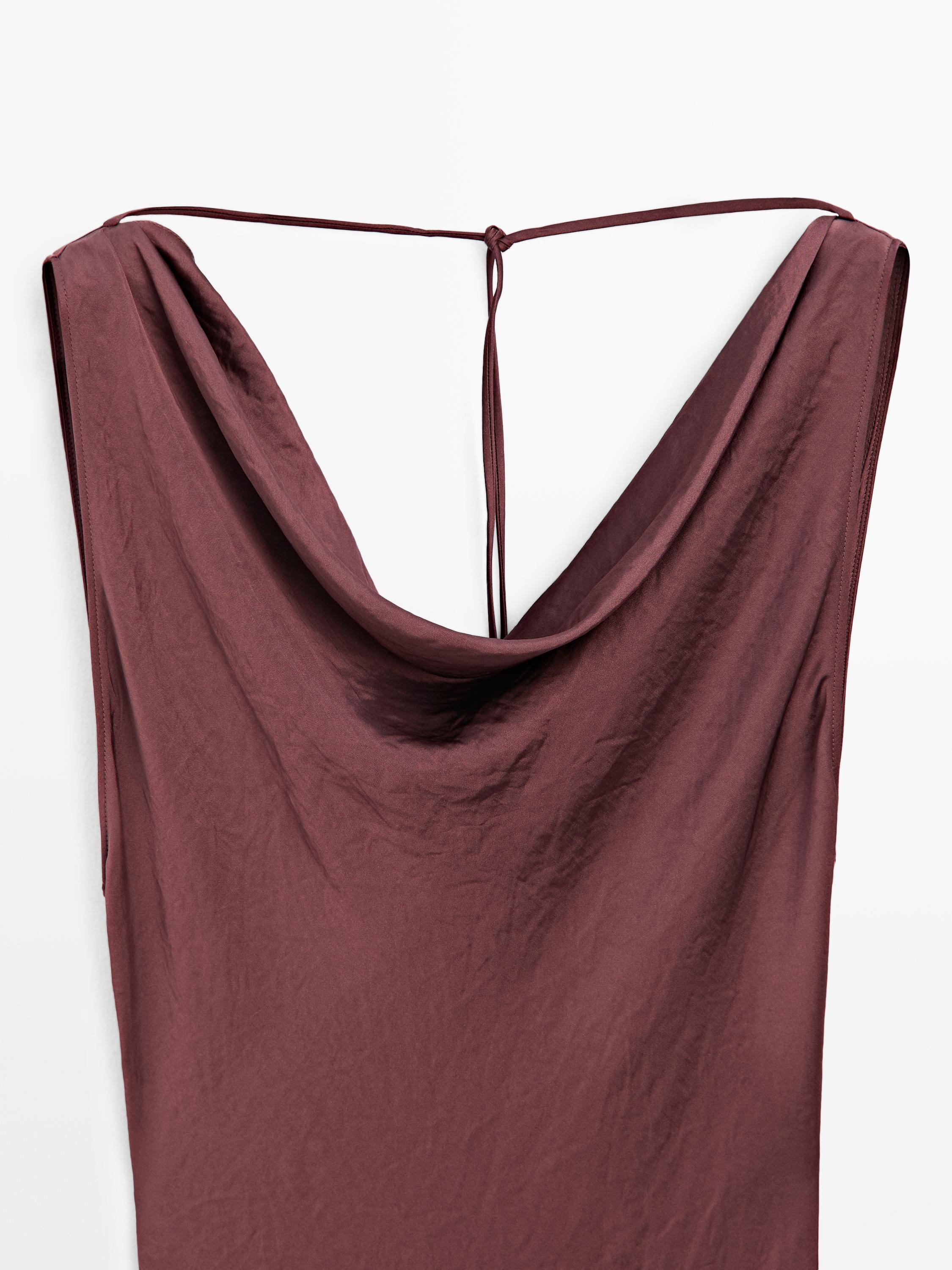 Long satin dress with back detail